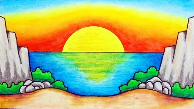 Contoh Gambar Pemandangan Alam Yang Mudah Ditiru Matahari