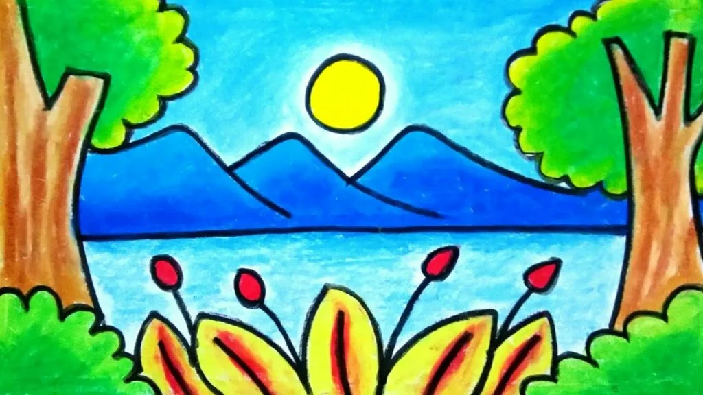 Contoh Gambar Pemandangan Alam Gunung Dan Danau