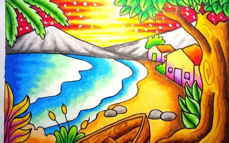 Contoh Gambar Pemandangan Alam Sore Hari