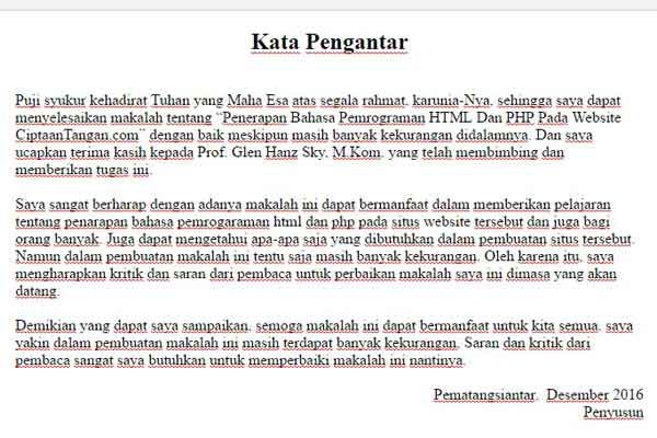 Contoh Kata Pengantar Makalah It
