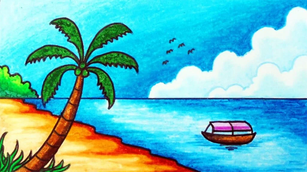 Contoh Pemandangan Alam Yang Mudah Ditiru Pantai