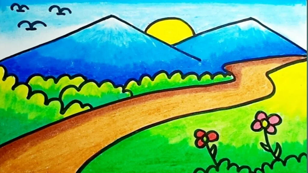 Gambar Gunung Berwarna Biru