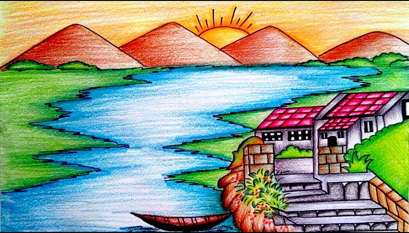 Gambar Pemandangan Alam Matahari Dan Gungung