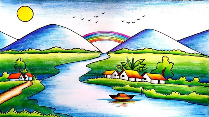 Gambar Pemandangan Alam Pelangi